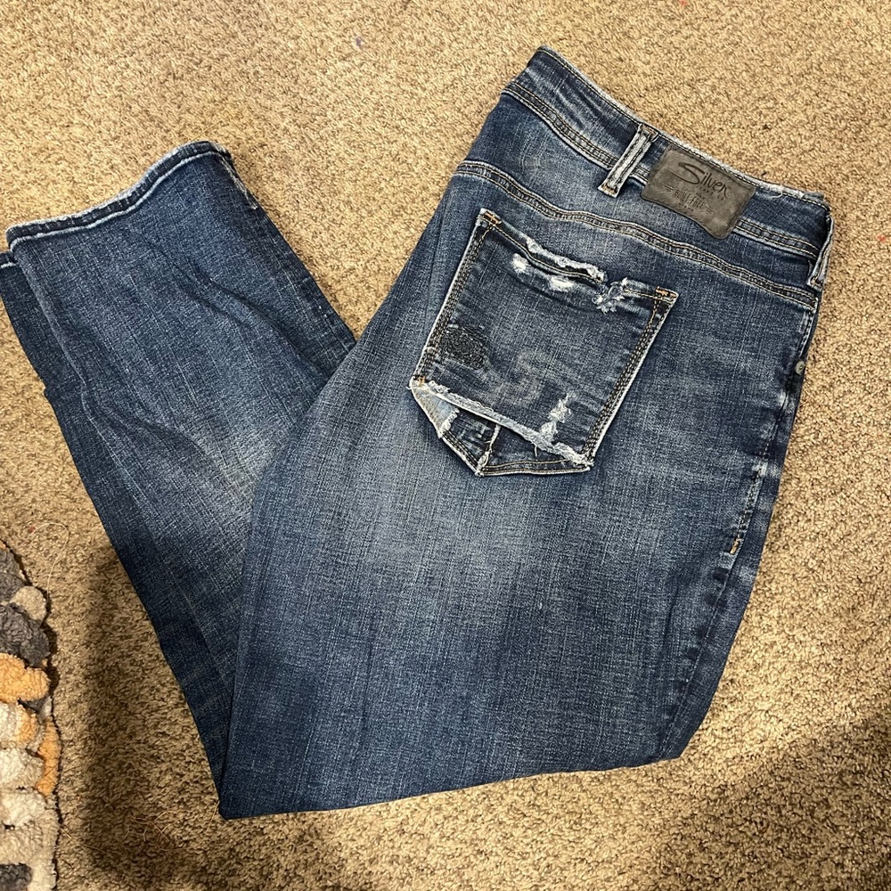 Perfect Condition Silver Capri Jeans